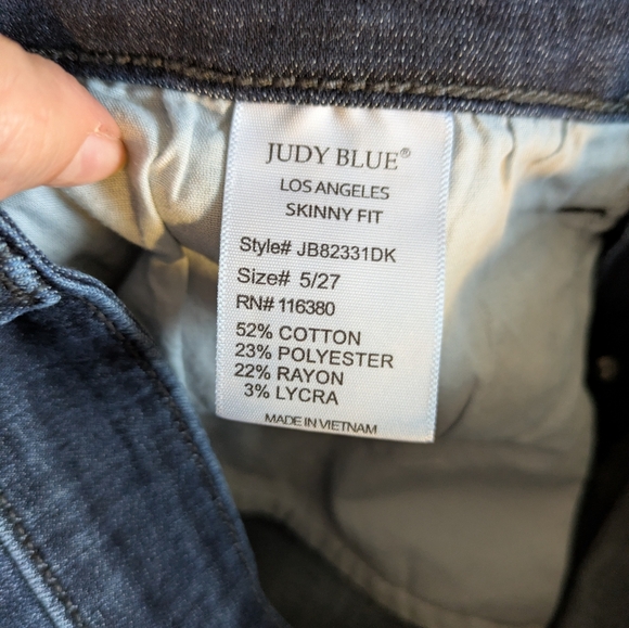 Judy Blue Button-Front Skinny Jeans Sz 27 - Picture 6 of 10
